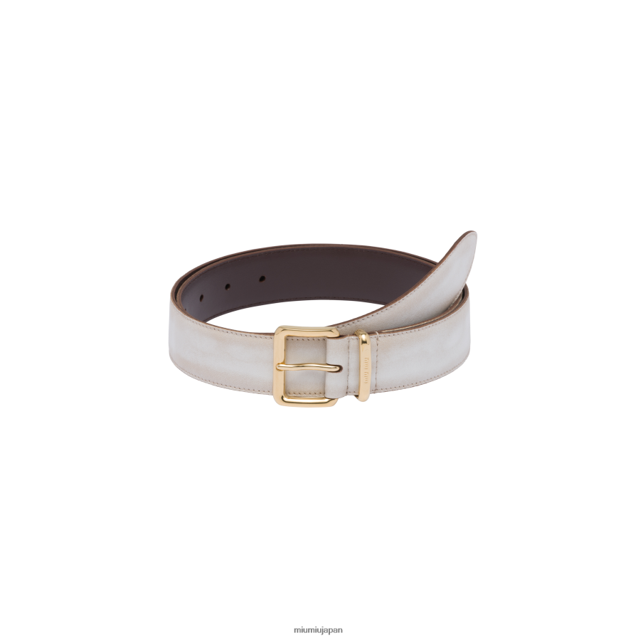 ナッパレザーベルト Miu Miu 黒 アクセサリー D2466R1188 [D2466R1188