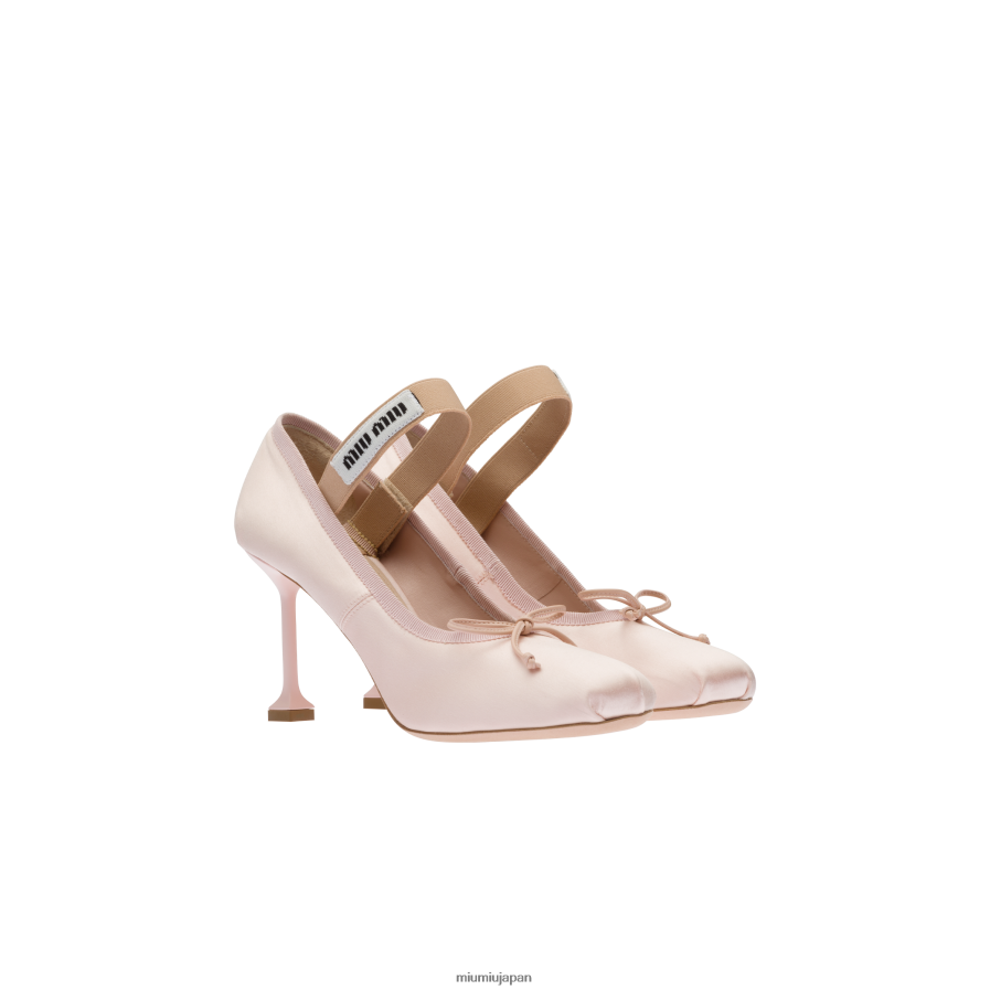miu miu シルバー リボン付きパンプス ミュウミュウ サテンリボン付シューズ新品未使用