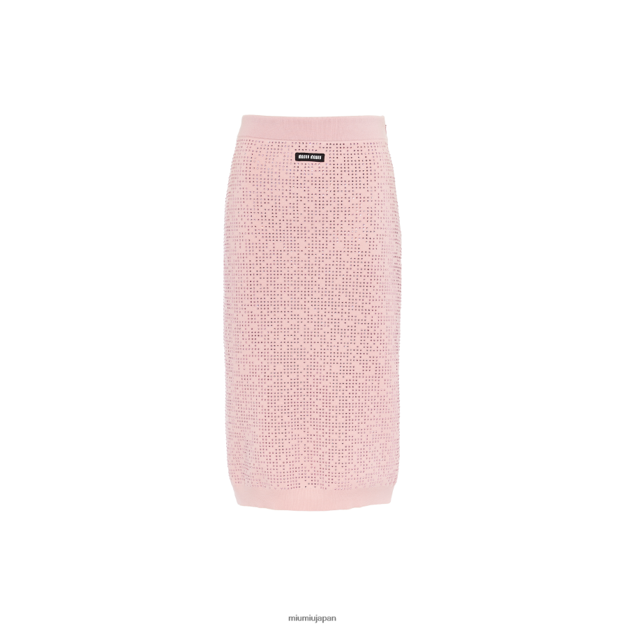 MIU MIU シルクラメフレアイージースカート ピンク サイズ38