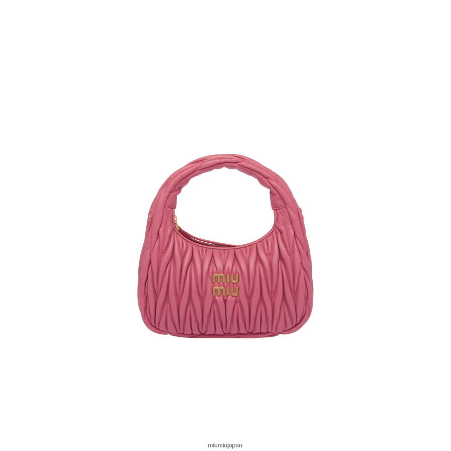 ワンダー マトラッセ ナッパレザー ミニ ホーボー バッグ Miu Miu ベゴニアピンク コレクション D2466R1