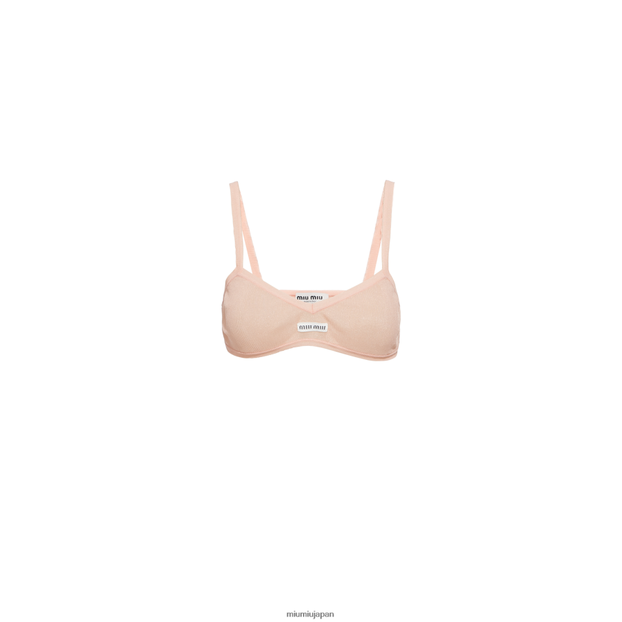 ナイロンブラジャー Miu Miu アプリコット 着用する準備ができて D2466R1023