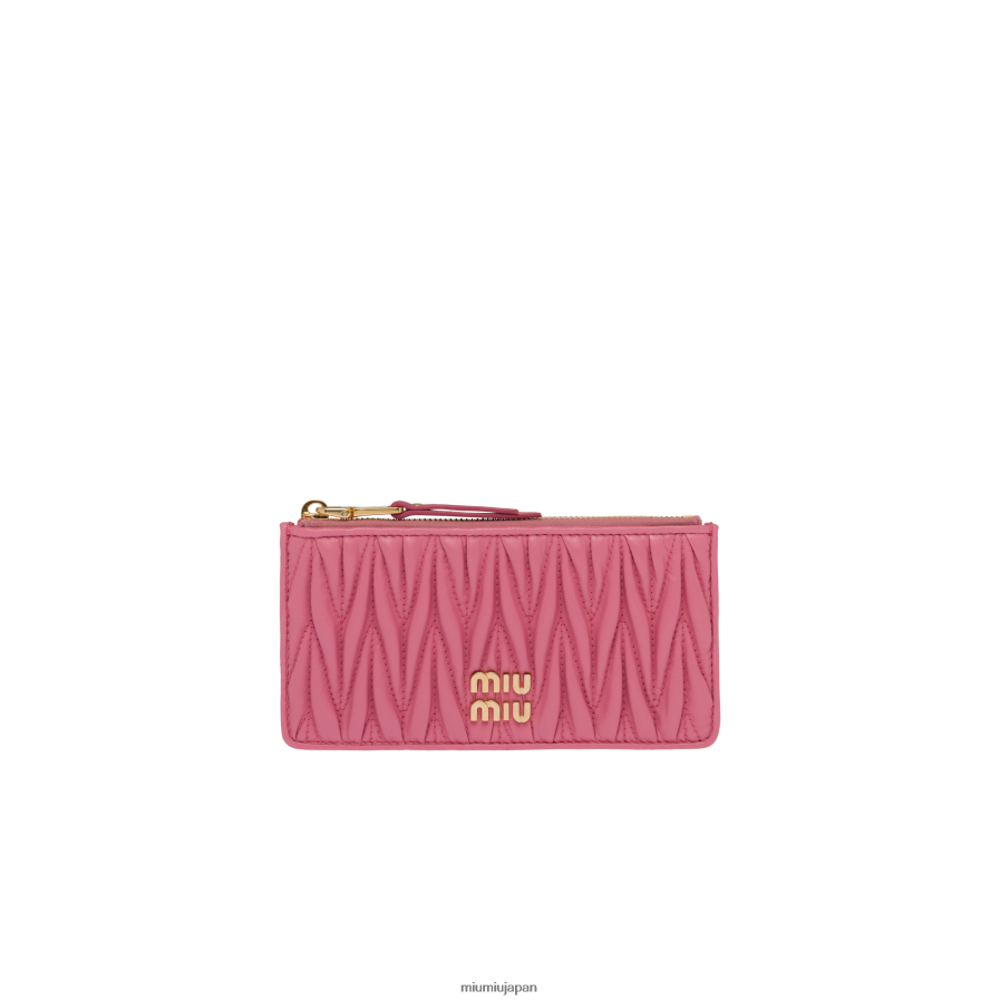 マトラッセ ナッパレザー エンベロープウォレット Miu Miu ベゴニアピンク コレクション D2466R1052