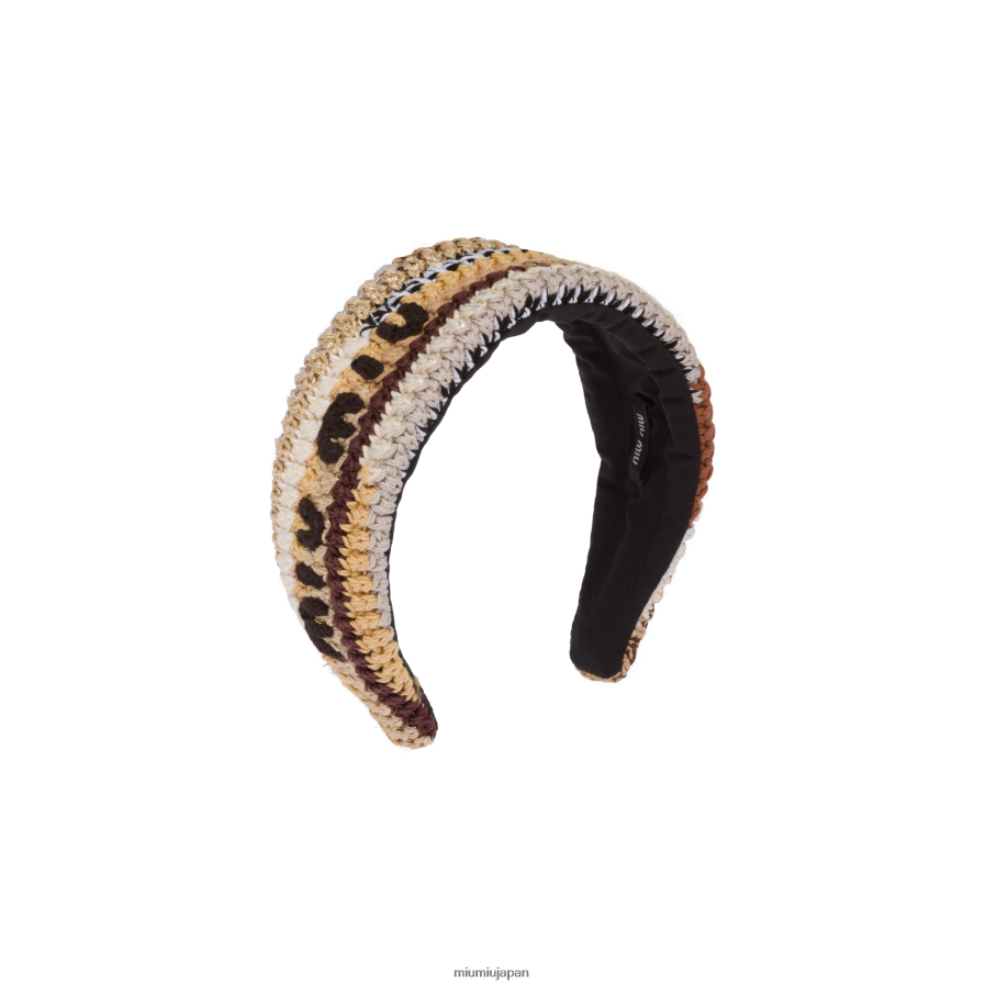かぎ針編みのヘッドバンド Miu Miu 自然 アクセサリー D2466R1123