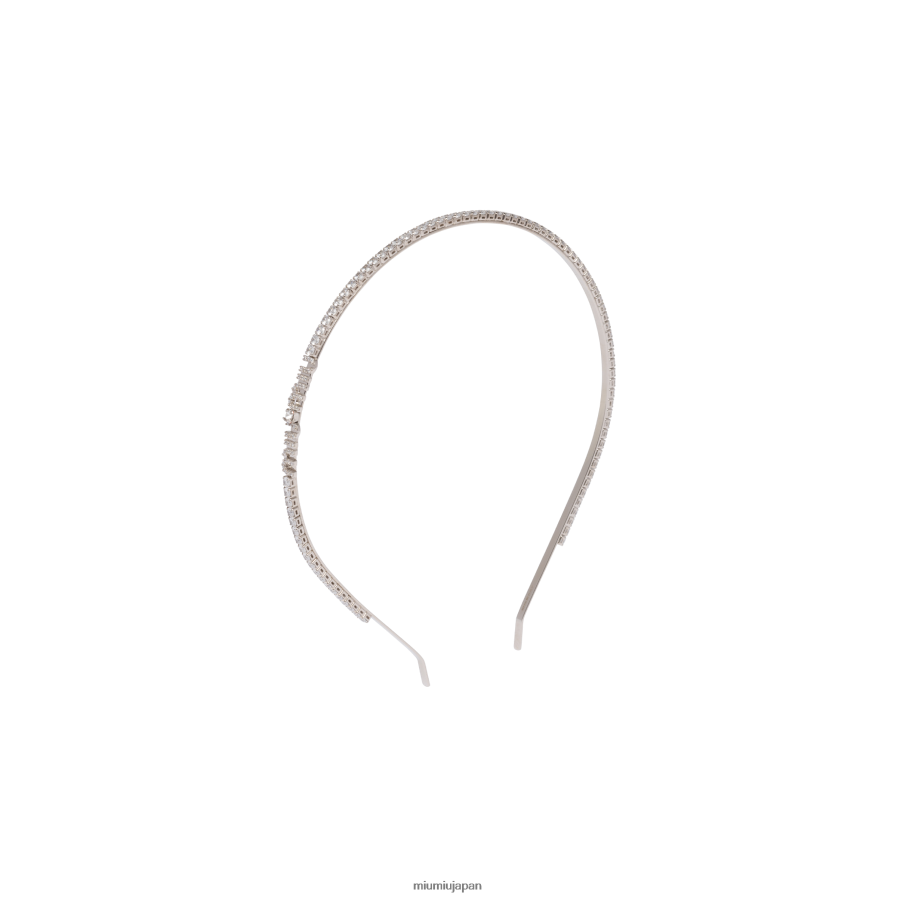 クリスタル付きメタルヘッドバンド Miu Miu 鋼 アクセサリー D2466R1166