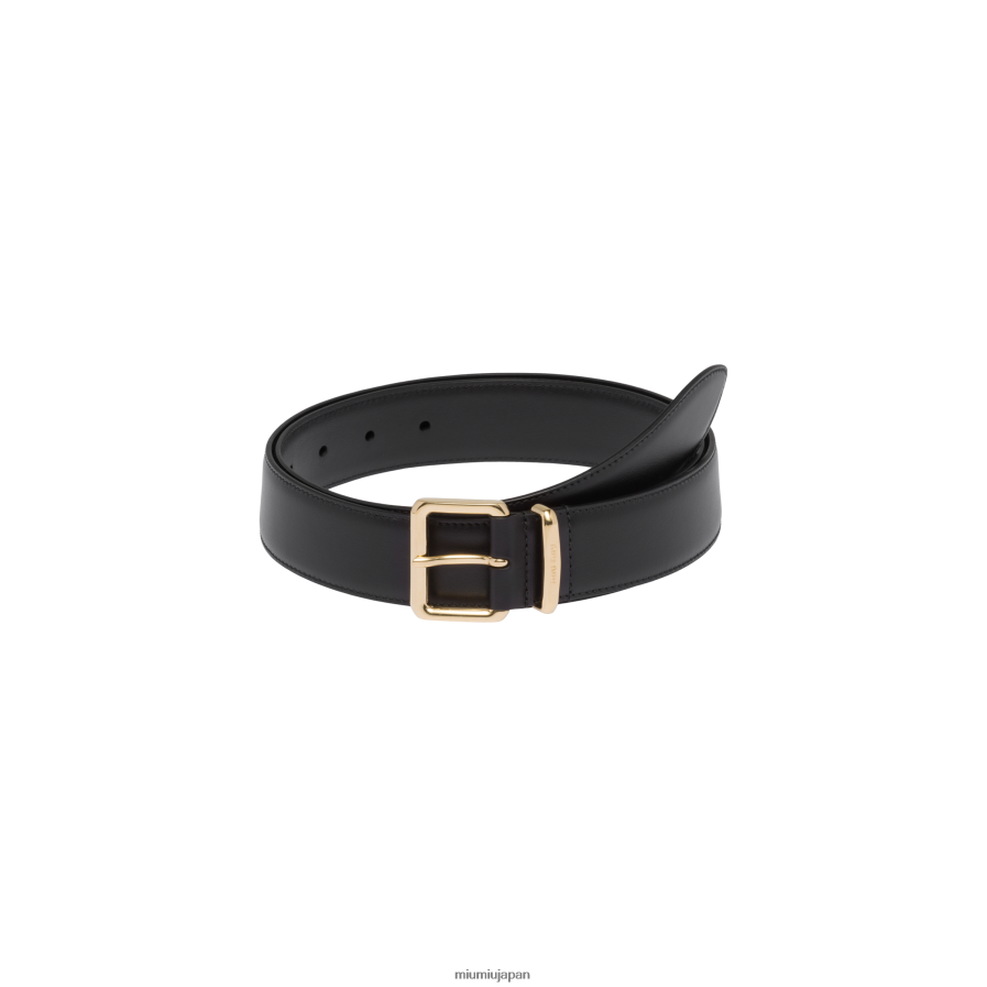 革ベルト Miu Miu 黒 アクセサリー D2466R1179