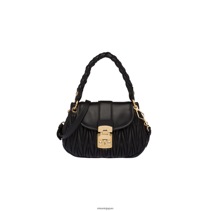 コファー マトラッセ ナッパレザー ハンドバッグ Miu Miu 黒 コレクション D2466R119