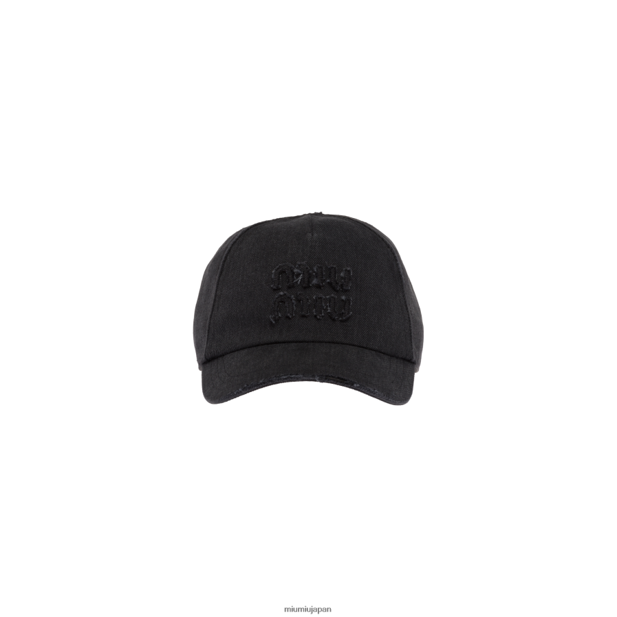 デニムベースボールキャップ Miu Miu 黒 アクセサリー D2466R1221