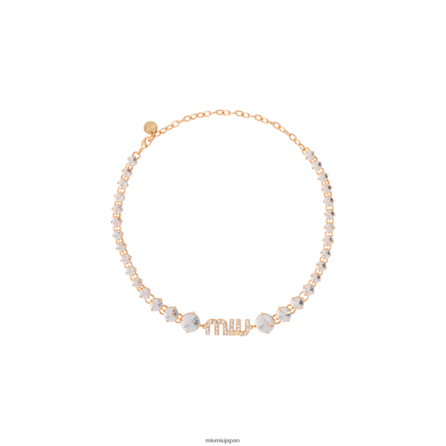クリスタルネックレス Miu Miu 金 宝石 D2466R1367