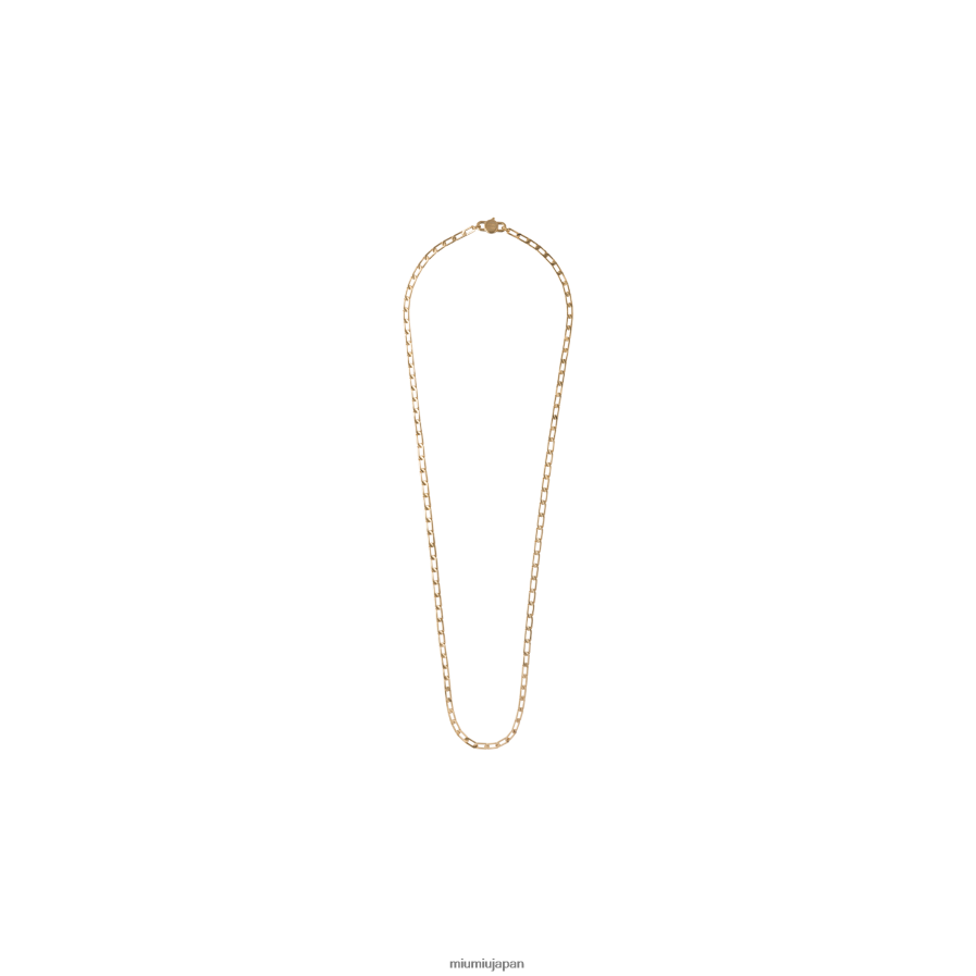 メタルダブルチェーンネックレス Miu Miu 金 宝石 D2466R1373