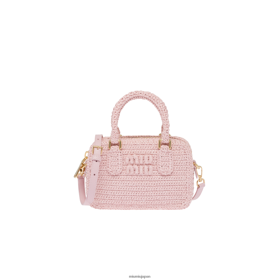 かぎ針編みトップハンドルバッグ Miu Miu アラバスターピンク コレクション D2466R159