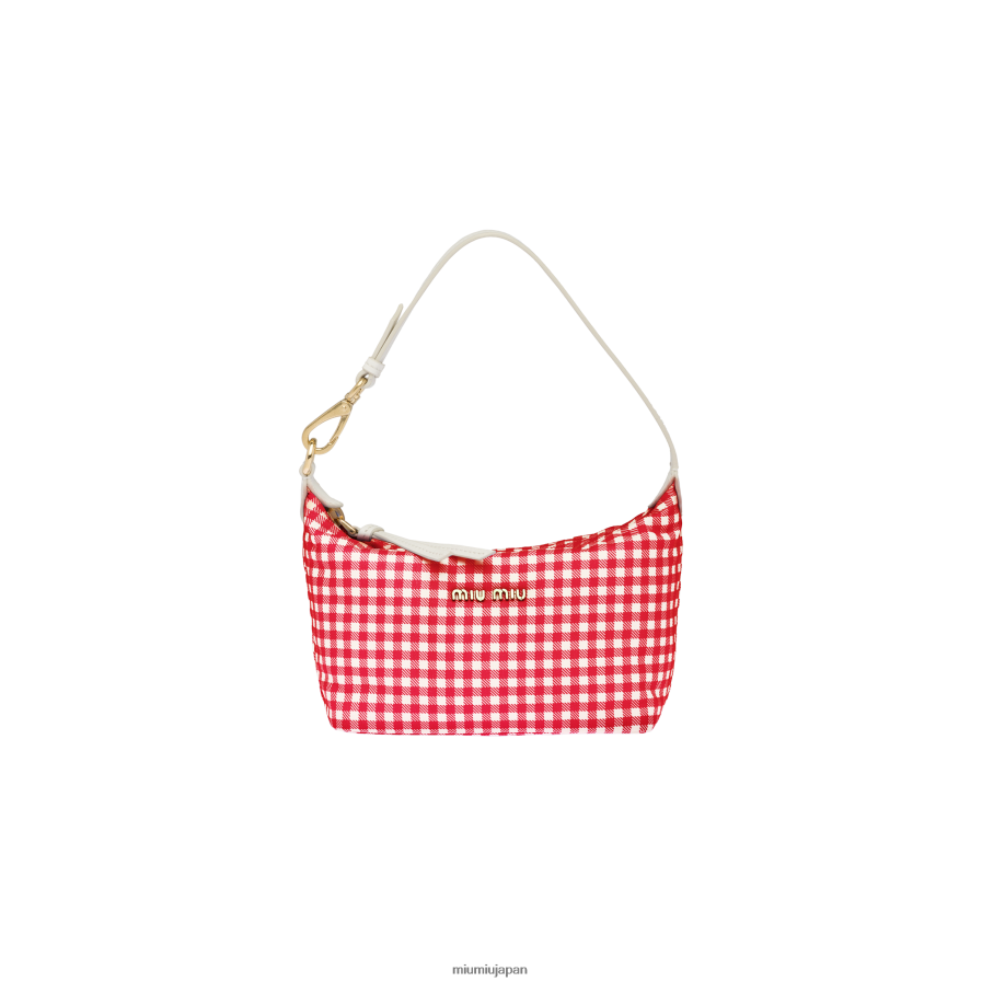スピリットプリント ファイユ ミニバッグ Miu Miu 赤/白 コレクション D2466R173