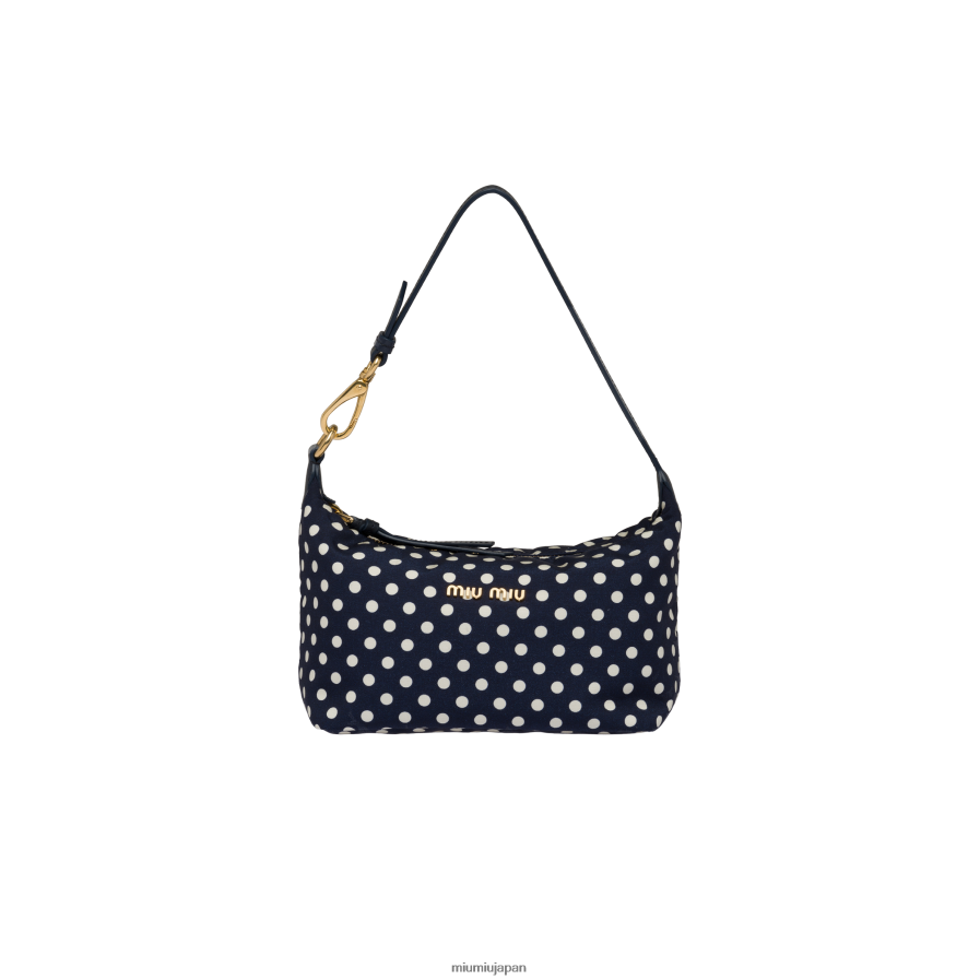 スピリットプリント ファイユ ミニバッグ Miu Miu ロイヤルブルー/アイボリー コレクション D2466R175