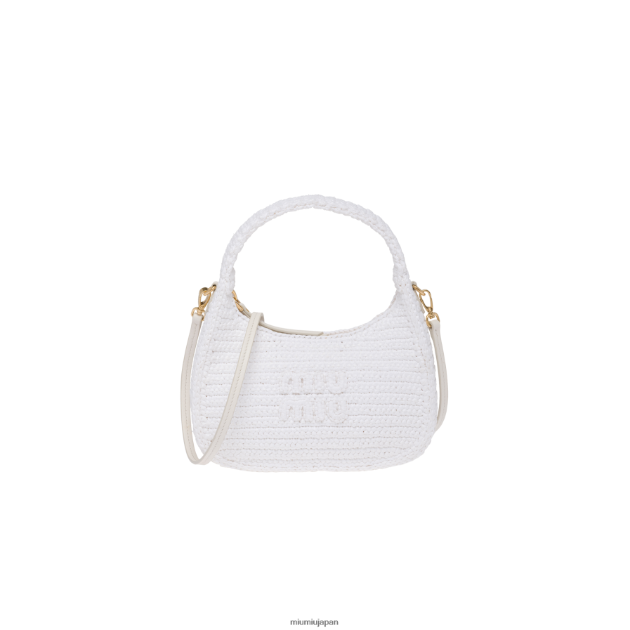 かぎ針編みホーボーバッグ Miu Miu 白 コレクション D2466R21