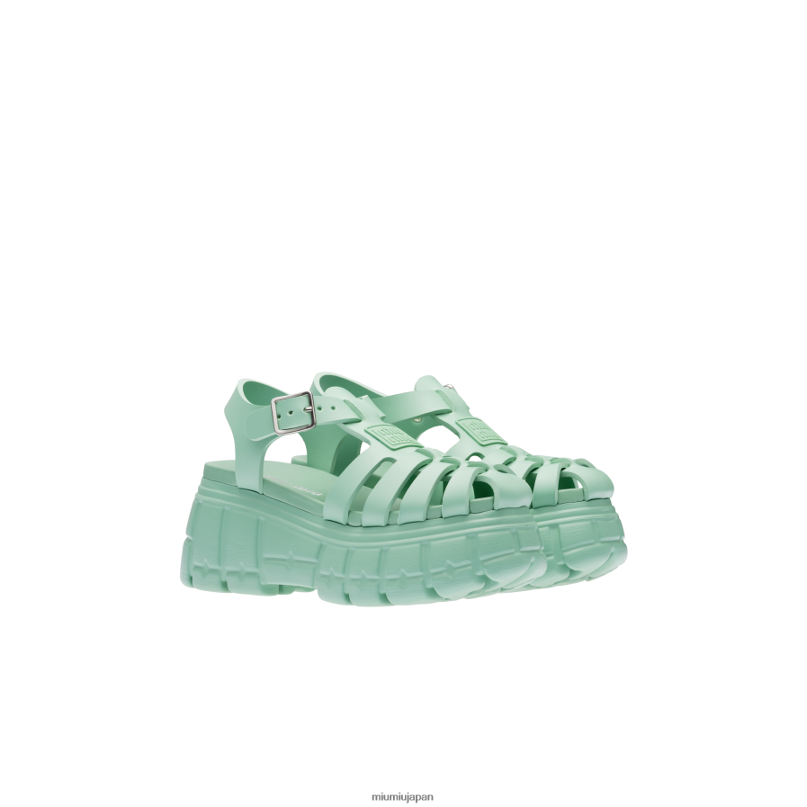 エヴァプラットフォームサンダル Miu Miu セージグリーン 靴 D2466R253
