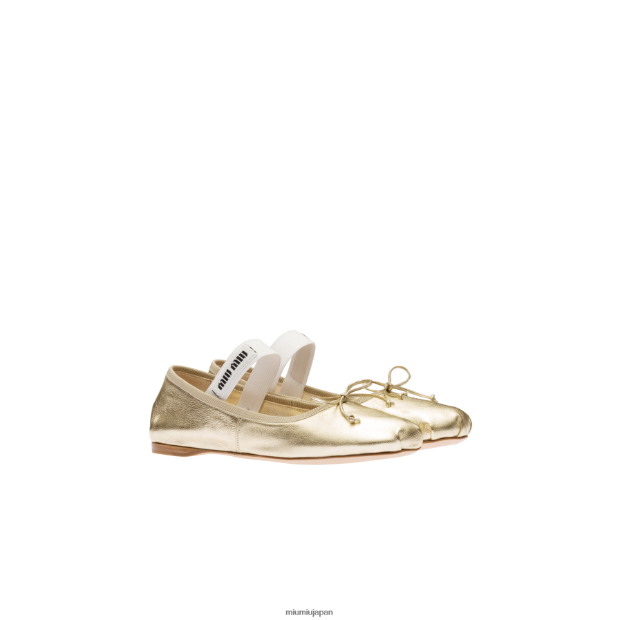 モルドール ナッパレザー バレリーナ Miu Miu 黄鉄鉱 靴 D2466R276