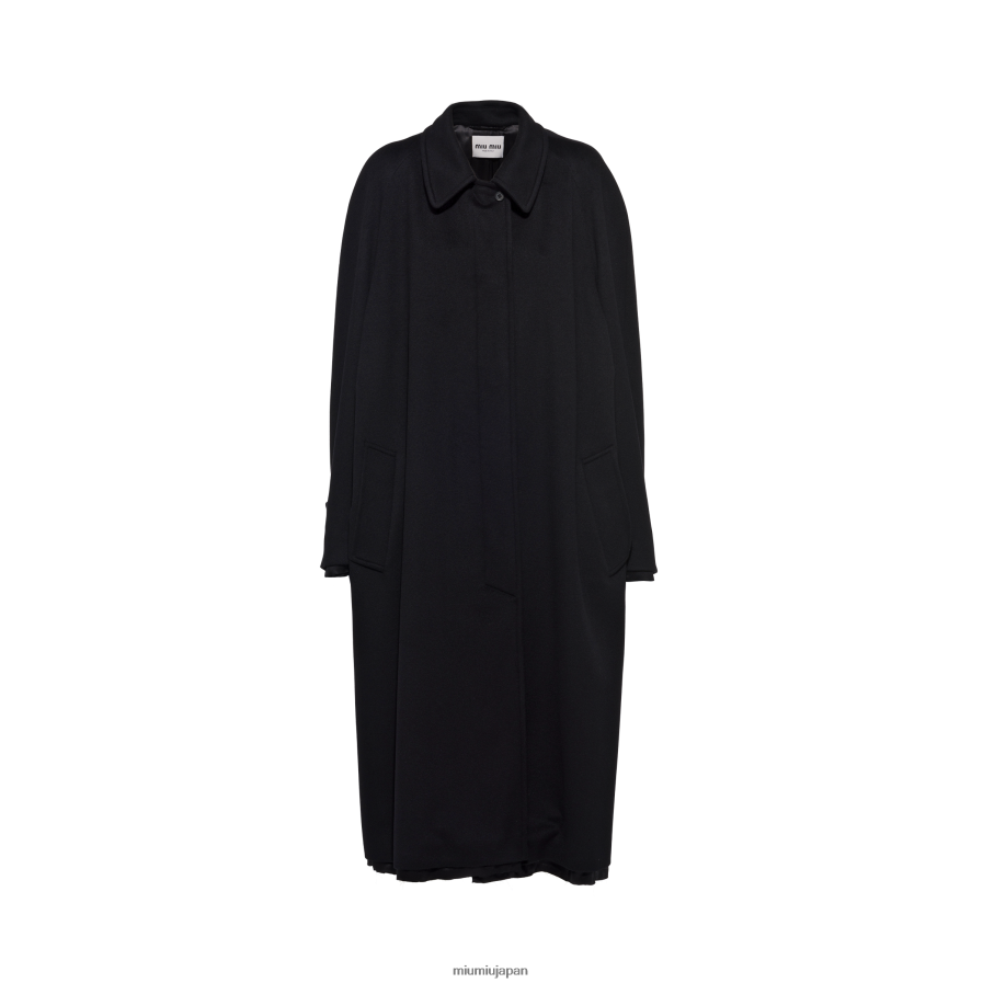 シングルブレスト ベロアコート Miu Miu 黒 着用する準備ができて D2466R497