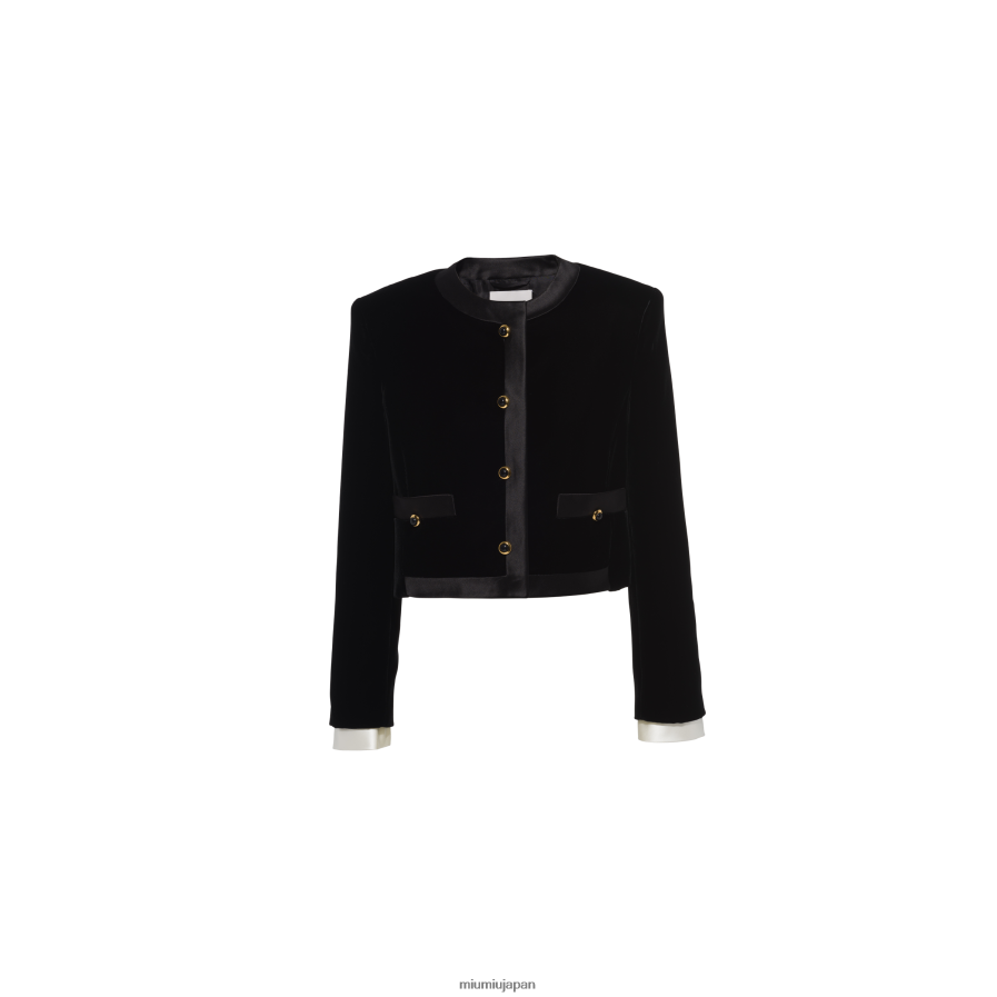 ベルベット シングルジャケット Miu Miu 黒 着用する準備ができて D2466R500