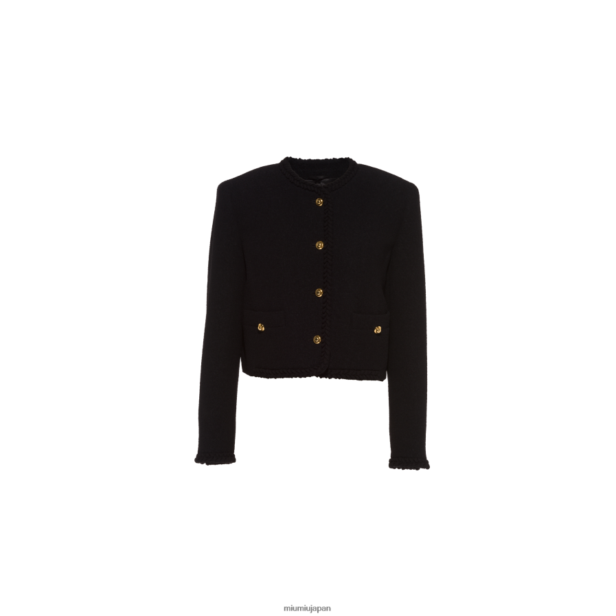 ブークレ シングルジャケット Miu Miu 黒 着用する準備ができて D2466R501
