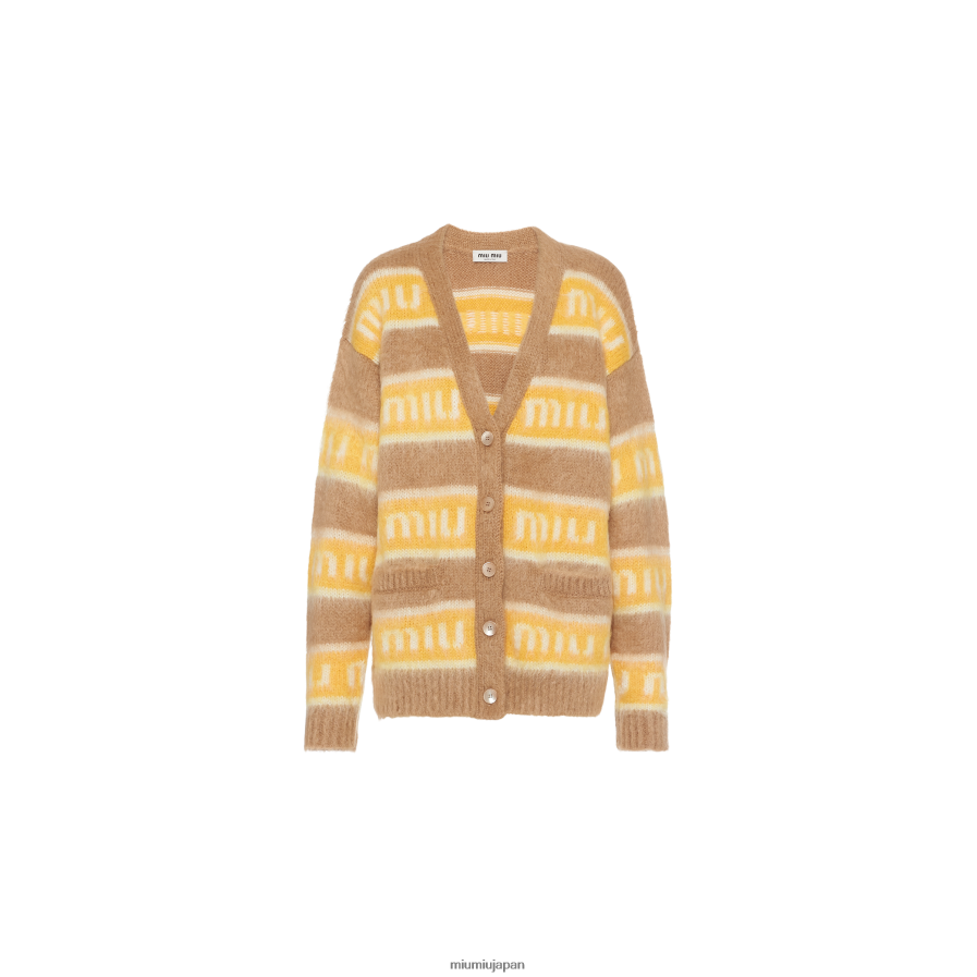オーバーサイズモヘアカーディガン Miu Miu キャメルブラウン 着用する準備ができて D2466R815