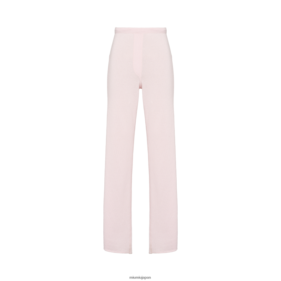 ウールとカシミアのパンツ Miu Miu アラバスターピンク 着用する準備ができて D2466R827