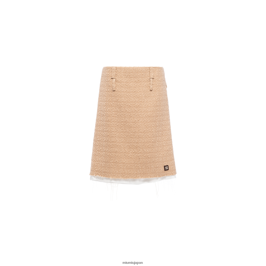 ツイードスカート Miu Miu キャメルブラウン 着用する準備ができて D2466R900