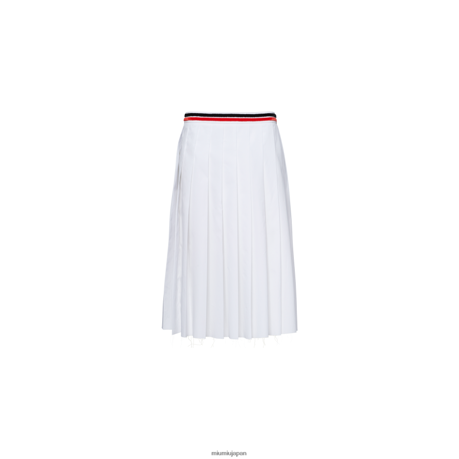 ポプリンスカート Miu Miu 白 着用する準備ができて D2466R923