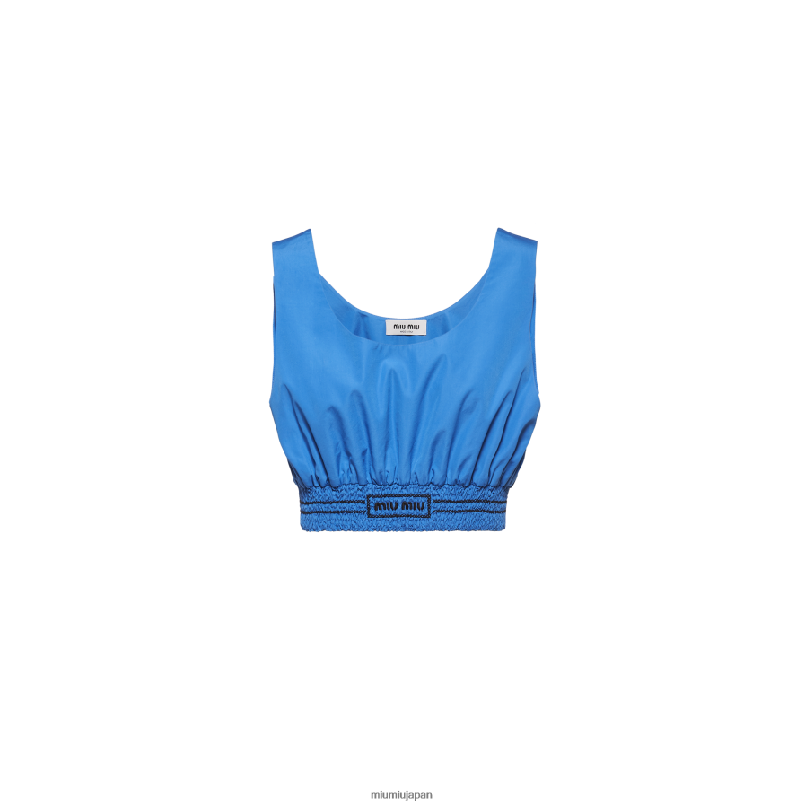 ショートトップス Miu Miu ツルニチニチソウブルー 着用する準備ができて D2466R581